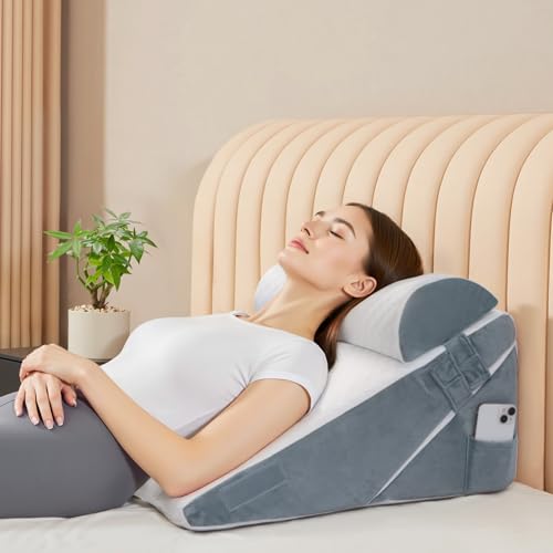 VMFKPNR 3PCS Bed Wedge Pillow Set for After...
