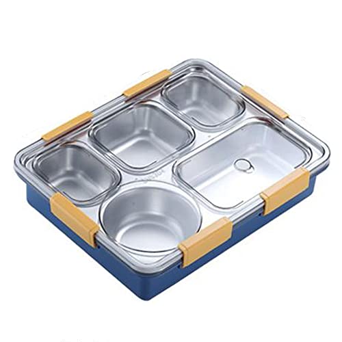 Image of Mayatra's Stainless Steel Lunch Box for Adults & Kids | 4 Compartment Airtight Tiffin Box with Lids | Leakproof Food Storage Container with Spoon & Fork | Keep Foods Separated | Multicolor (LB-8877)