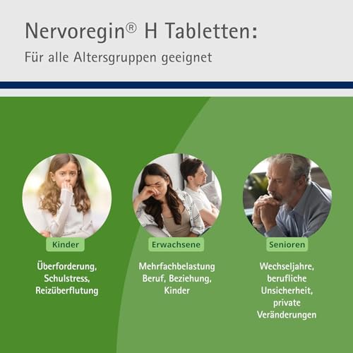 Nervoregin® H Tabletten - Natürliche Hilfe bei innerer Unruhe und Erschöpfung - für Erwachsene & Kinder - ohne Nebenwirkungen - 200 Tabletten