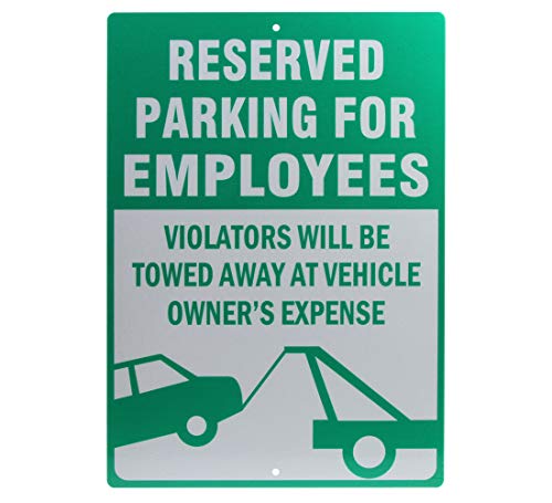 Panneau Reserved Parking vert en aluminium pour sécuriser les places du personnel
