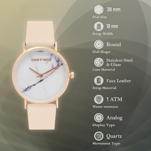 Image of Joker & Witch Women Hannah 38mm White Dial 18mm Pink Faux Leather Watch