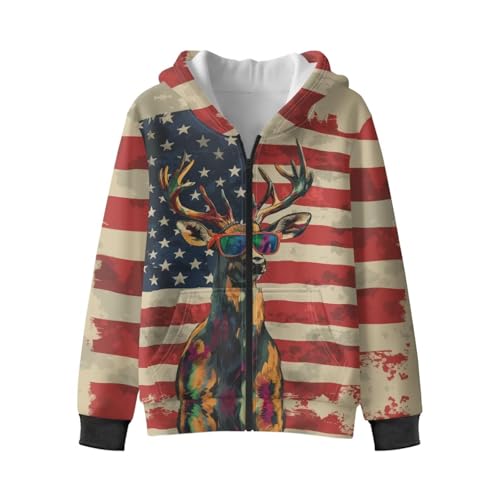 Girls Zip Up Hoodie Oversized Sweatshirt for Kids Fall Jacket with Pockets Thick Clothes for Winter 6-164