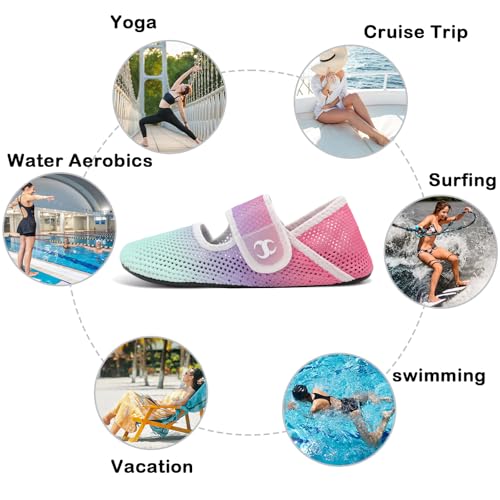 Image of Water Shoes for Women Men Barefoot Beach Swim Aqua Socks Summer Wide Slides Sandals Quick Dry Pool River Sea Sock Shoes