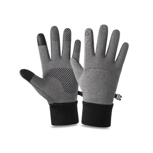 YIXANNX Guantes de Invierno Pantalla táctil cálido Antideslizante a Prueba de Viento Grueso Polar Calentador Manos Mitones Deportivos para Correr al Aire Libre, Gris, L