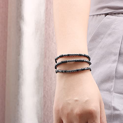 Joycuff Badass Dad Morse Code Bracelets For Men Dad Father Birthday Christmas Jewelry Gifts Cord Wrap Black Stone Beads Strand Warp Bracelets #TOP2