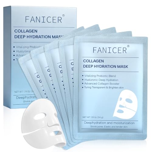 5 PièCes Masque Collagene Visage, Masque Hydrogel Profond RéEl