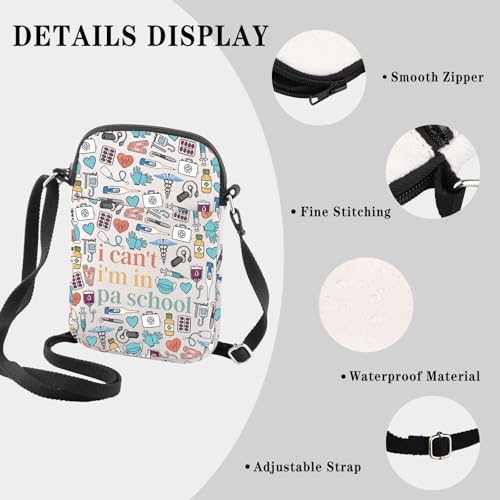 Physician Assistant Gift PA Medical Gift Physician Assistant Graduation Gift i Can't I'm In PA School Crossbody Bag3