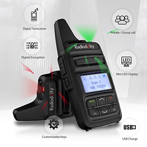 Radioddity Gd-73A Dmr/Analog Two Way Radio 2 Watts Uhf Handheld Ham Radio For Beginners With Dual Time Slot, 3600Mah Battery, Usb Rechargeable & Programming, Compact Long Range Walkie Talkie #TOP7
