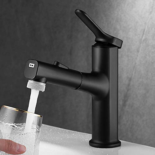 Mitigeur lavabo contre les fuites robinet AquaReach noir en laiton durable