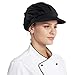 Elastic Chef Cap Cooking Hat Food Service Hair Nets Mesh Kitchen Net Reusable Restaurant Beanie (Black with Brim*1 Pcs, one Size) …