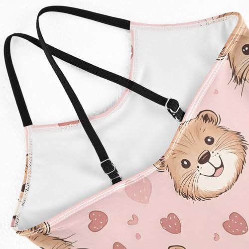 Image of Girls Swimsuit Little Cute Cat and Ice Cream One Piece Swimwear