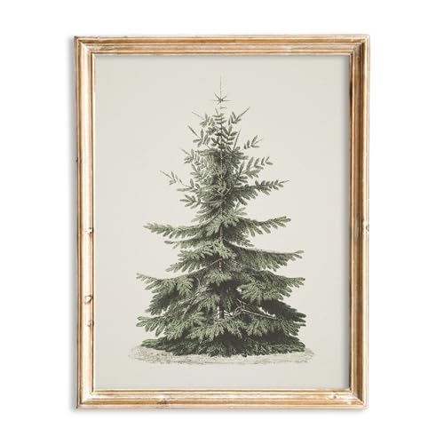 JarThenaAMCS Stampa artistica da parete su tela, stile vintage, con albero di pino invernale, decorazione rustica per galleria, soggiorno, camera da letto (senza cornice, 30,5 x 40,6 cm)