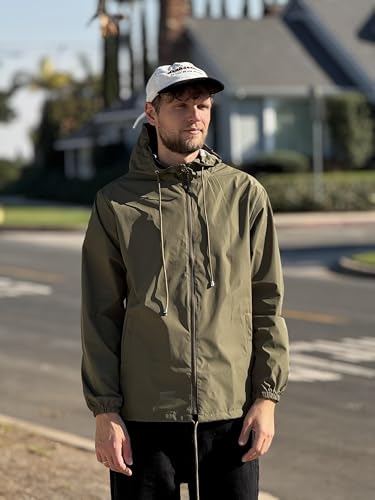 COOFANDY Rain Jacket Men Packable Waterproof Raincoat with Hood Lightweight Windbreaker for Hiking Cycling Golf