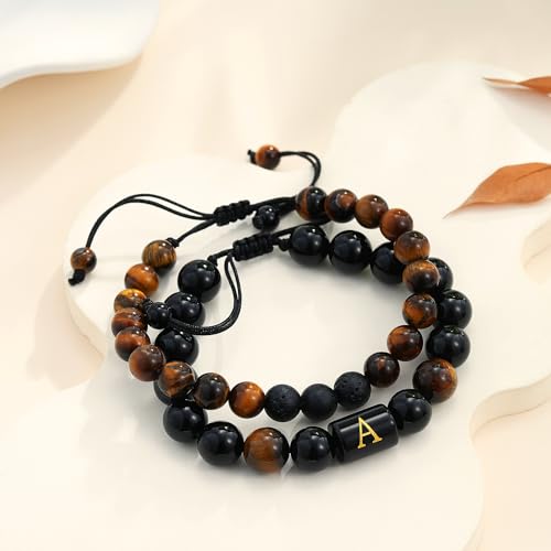 Pulsera Ajustable de Piedras Naturales para Hombre miniatura 7