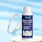 Truey Silver Cleaner, Jewelry Cleaner Silver Polish, for Pure Silver Pure Gold, Removes Tarnish & Restores Shine, Fast Dipping Solution for Sterling Silver & Gold, Gentle Anti-Tarnish liquid (60ml)