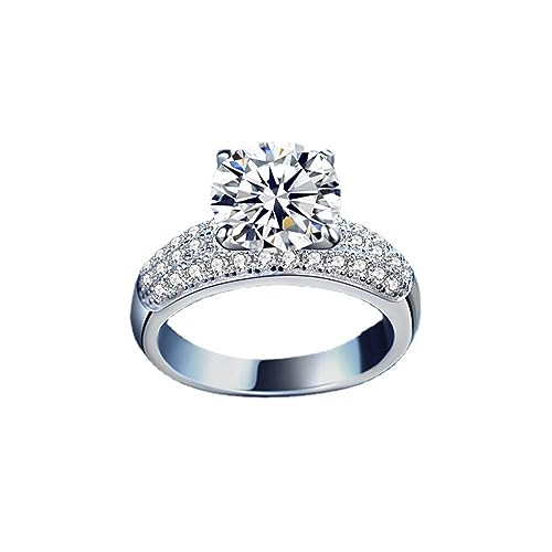 Bague diamant argent sterling sans ternissement éclat VVS1 garanti