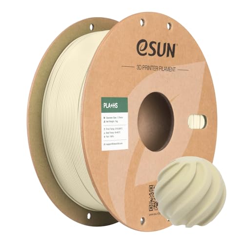 Image of eSUN High Speed PLA+ Filament 1.75mm, 3D Printer Filament Speedy PLA Plus for Fast Printing, Dimensional Accuracy + /- 0.03mm, 1KG Cardboard Spool 3D Printing Filament for 3D Printers, Bone White