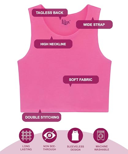 Image of Lilax Girls' Double Lined Sleeveless Basic Crop Tank Top