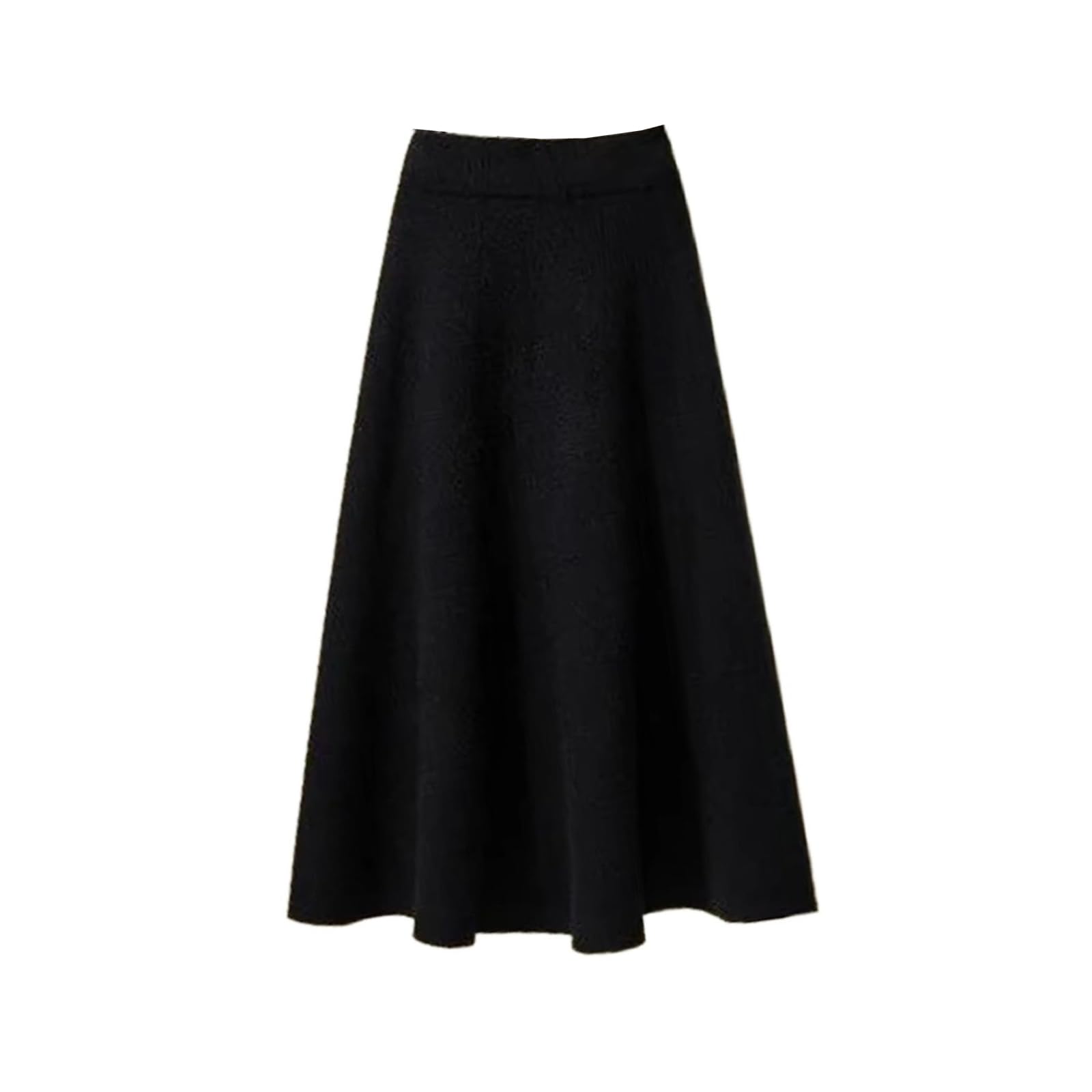 Gonna lunga da donna in maglia, linea ad A,con elastico in vita alta casual