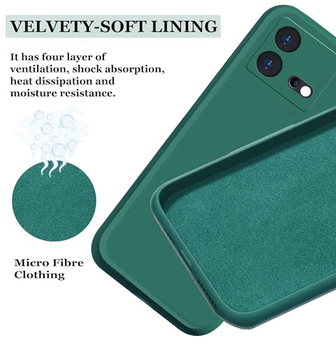 Image of A rtistque Liquid Silicone Back Cover Case for iQOO Neo 8 Pro 5G Shockproof TPU Soft Flexible with Camera Protection - Green