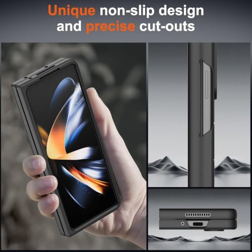 Image of ShieldTech AirGuard Series Back Cover Case for Samsung Galaxy Z Fold 4 5G | Microfiber Lining | Airbag Cushion Drop Protection | Silicone Cover Case - Black for Samsung Galaxy Z Fold4 / Fold 4 5G