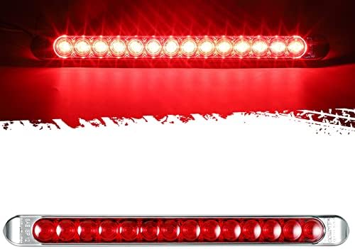 2PCS Red 10" LED Truck Trailer Strip 3rd Brake Lights Rear Turn Tail Light Bar E - Foto 11