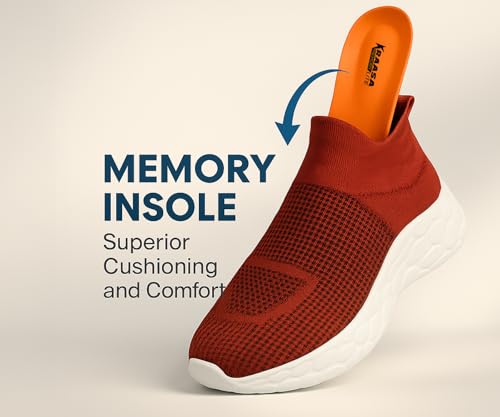 Image of Kraasa Walking Shoes for Men Height Increasing Sports Shoes Ultra Grip Soft Sole Gym Shoes Workout Lightweight Running Shoes for Men