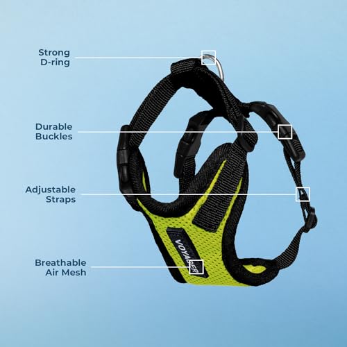Image of Voyager Step-in Pet Harness - All Weather Mesh, Adjustable Step in Harness for Cats and Dogs by Best Pet Supplies - Lime Green /Black Trim, L