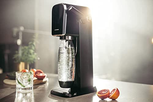 SodaStream Art Sparkling Water Maker - Retro Carbonated Water Machine with 1L Bottle & 2x 60L Gas Cylinders - Black - Image 2