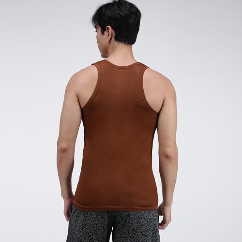 Image of Amul Comfy Men's Vest | Round Neck | Breathable Lightweight Innerwear | Moisture Wicking | Soft Feel | Pack of 3 | Color May Vary