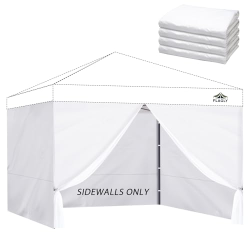 Instant Canopy Sidewalls for 10x10 Pop Up Canopy Tent, 300D Waterproof Material for Outdoor Events, Vendor Booths, and Privacy (Sidewalls Only) (White, 10x10ft-4pcs)