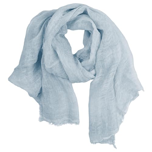 Écharpe Freak Scene contre le vent frais : foulard à franges bleu 90 x 190 cm