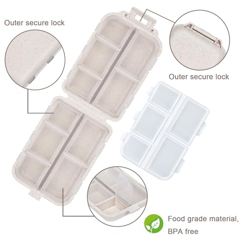 Image of Travel Pill Organizer with 189 Labels, Pill Case Travel Medicine Pill Organizer Pill Container Vacation Travel Essentials for Women (Beige, 1 Pack)