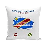 Fabulous Kissen Kissenbezug 40x40 cm Congo is Calling Me Flagge Kinshasa