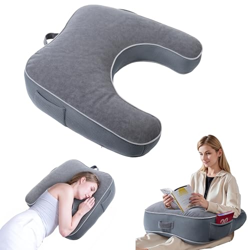 Johnear Lesekissen für Gaming, U-förmiges Armstützkissen für Ellenbogen Schmerzen Relief, Lesekissen für den Schoß, Extra Großes Armlehnen-Schreibtischkissen Zum Lesen, Arbeiten, Spielen