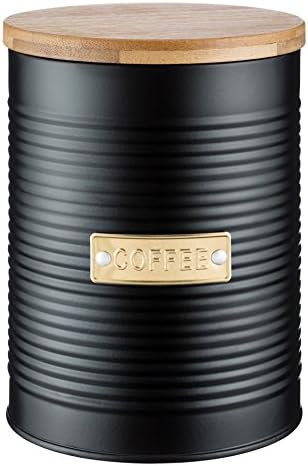 TYPHOON OTTO collection coffee, black, 1.4 liter storage container, steel, bamboo wood, silicone