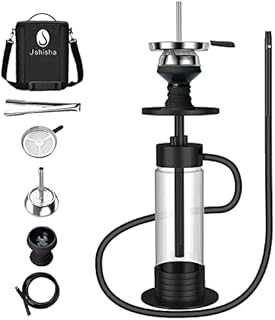 JSHISHA Shisha Set, Shisha Set Complete, Detachable Shisha Set with 1.68m Shisha Pipe Hose and Carrying Case, Hookah Shisha Pipe Set, Hookah Shisha Set with Everything