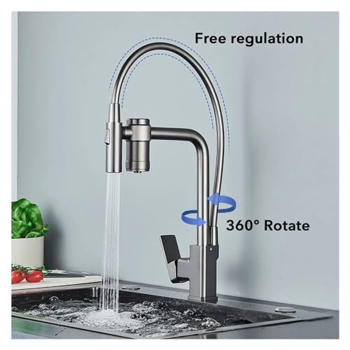 Faucet de purification eau laiton batte-mixage cuisine gris élégant