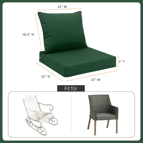 Image of Favoyard Outdoor Patio Seat Cushion Set, 22x22 Inch, Water & Fade Resistant