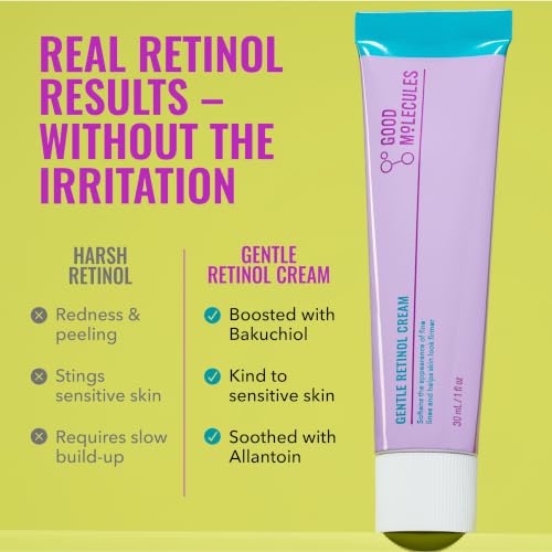 Good Molecules Gentle Retinol Cream - Retinol Night Cream to Minimize Appearance of Fine Lines & Wrinkles, Skin Tightening Recipe with Bakuchiol, Anti-Aging Skin Care For Face - Image 4