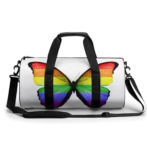 Sac de gym papillon arc-en-ciel compact pour ranger toutes ses affaires