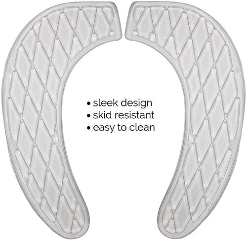 Gel Toilet Seat Cover Cushion Pad Washable Portable Padded Seat Adhesive Riser Cushion for Toilets Commode Chair Pain Relief Comfort for Elderly Handicapped (Clear)