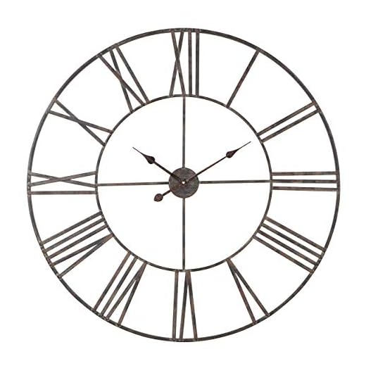 Solange Round Metal Wall Clock 36" Gray