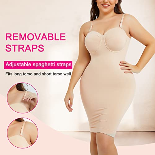 Nebility Womens' Slips Under Dresses Strapless Tummy Control Body Shaper3