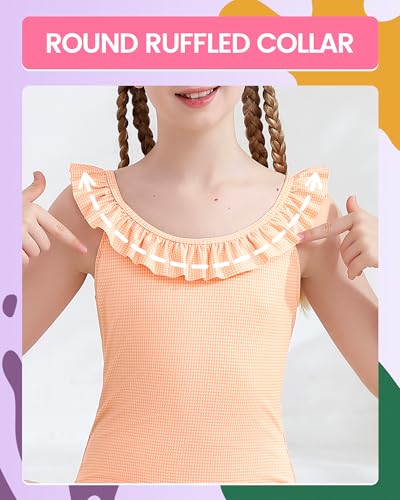 Image of Angel season Girls Swimsuits Kids Bathing Suit One Piece Swimwear with UPF 50+ Cute