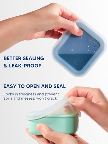 Image of 8PCS 1 /2 Cup Silicone Freezer Molds with Lid, 4oz Soup Freezer Molds
