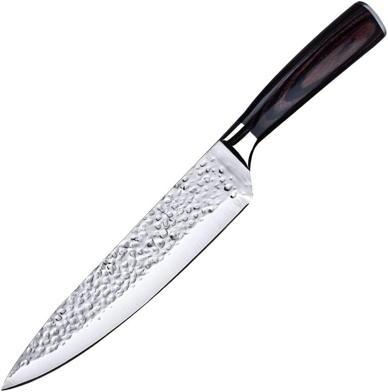 NILKANTH® Chef Knife 8 Inch Kitchen Knife Premium Sharp Cooking Knife Hand Hammered Japanese Stainless Steel Damascus Knife for Home Restaurant Multipurpose Chef’s Knife with Ergonomic Handle