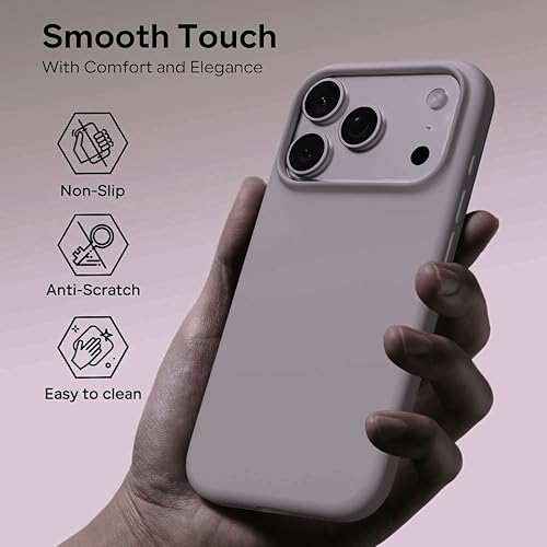 Image of Silicone Case for iPhone 17 Pro Max 6.9-Inch, Silky-Soft Touch Full-Body Protective Phone Case, Shockproof Back Cover for iPhone 17 Pro Max (Clay)