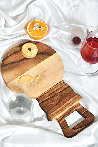 Affinity-Decor-Organic-Acacia-kitchen-Cutting-Chopping-Board-Platter-Wine-Holder-with-Handles-for-Butcher-Block-Cheese-and-Vegetables-Fruit-Salad-Snow-Man-Board-14L-x-8W Affinity Decor Organic Acacia kitchen Cutting Chopping Board Platter Wine Holder with Handles for Butcher Block Cheese and Vegetables Fruit Salad Snow Man Board 14L x 8W
