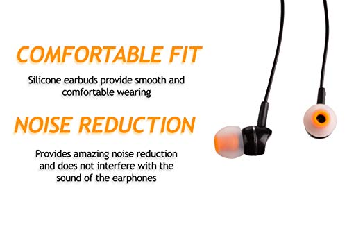 Xcessor (M 7 works (14 Pieces) of Silicone Replacement In Ear Earphone Medium Size Earbuds. Replacement Ear Tips for Popular In-Ear Headphones. Transparent/Orange - Image 3